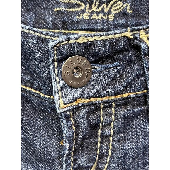 Silver cropped/Capri Jeans Juniors 5 McKenzie thick stick flap pockets Denim - Picture 8 of 10